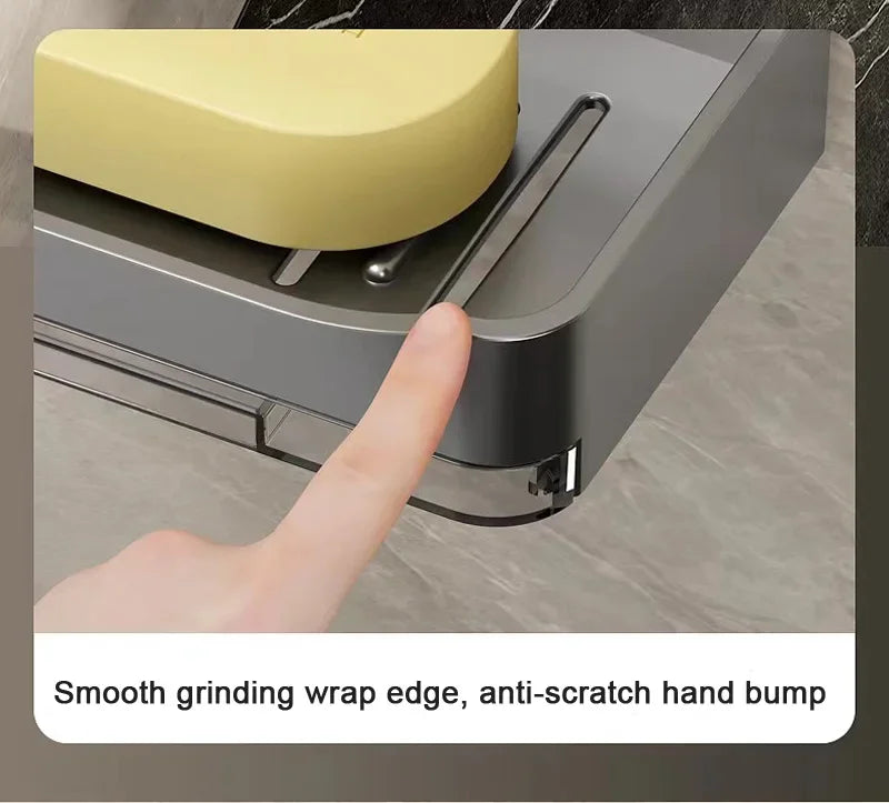 Bathroom Soap Holder Free-Punching Wall Mounted Soap Sponge Holder Organizer Double drainage Soap Dish Bathroom accessories