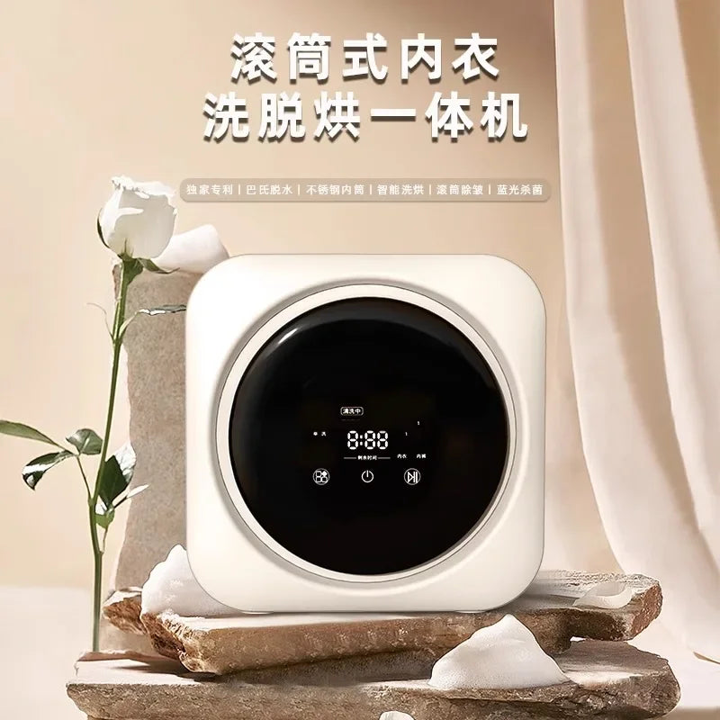 220V Portable Ultrasonic Mini Washing Machine Wall Mounted for Underwear Socks with Wash Dry Sterilize CBW