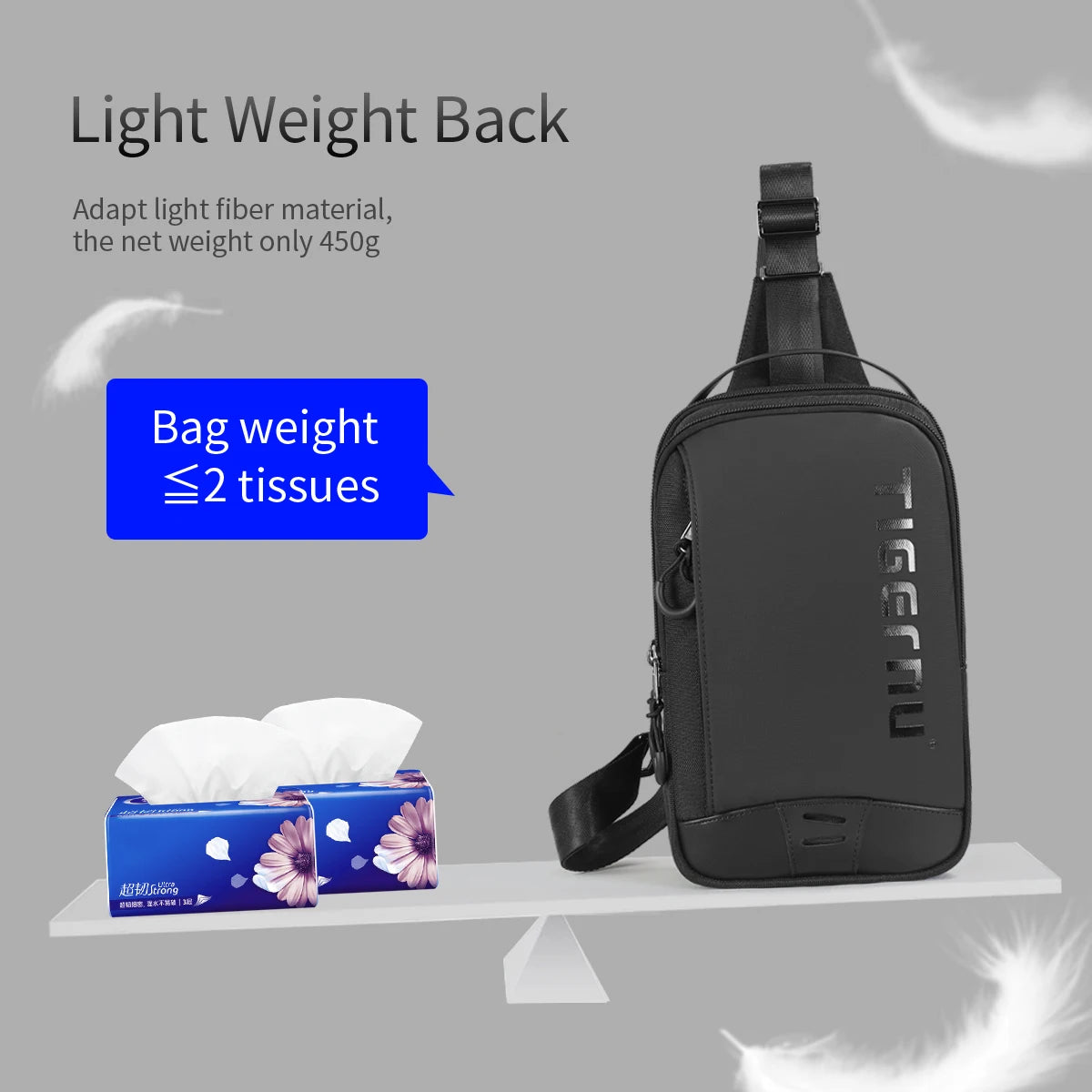 Tigernu Chest Bag For Men Cool Style Men Shoulder Bag 9.7inch IPad Bag Casual Male Crossbody Bag Lightweigt Mini Bags