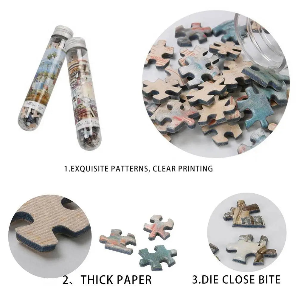 150PCS/Set Oil Painting Jigsaw Puzzles Mini Test Tube Oil Painting Jigsaw Gifts Family Educational Toys Adult Children
