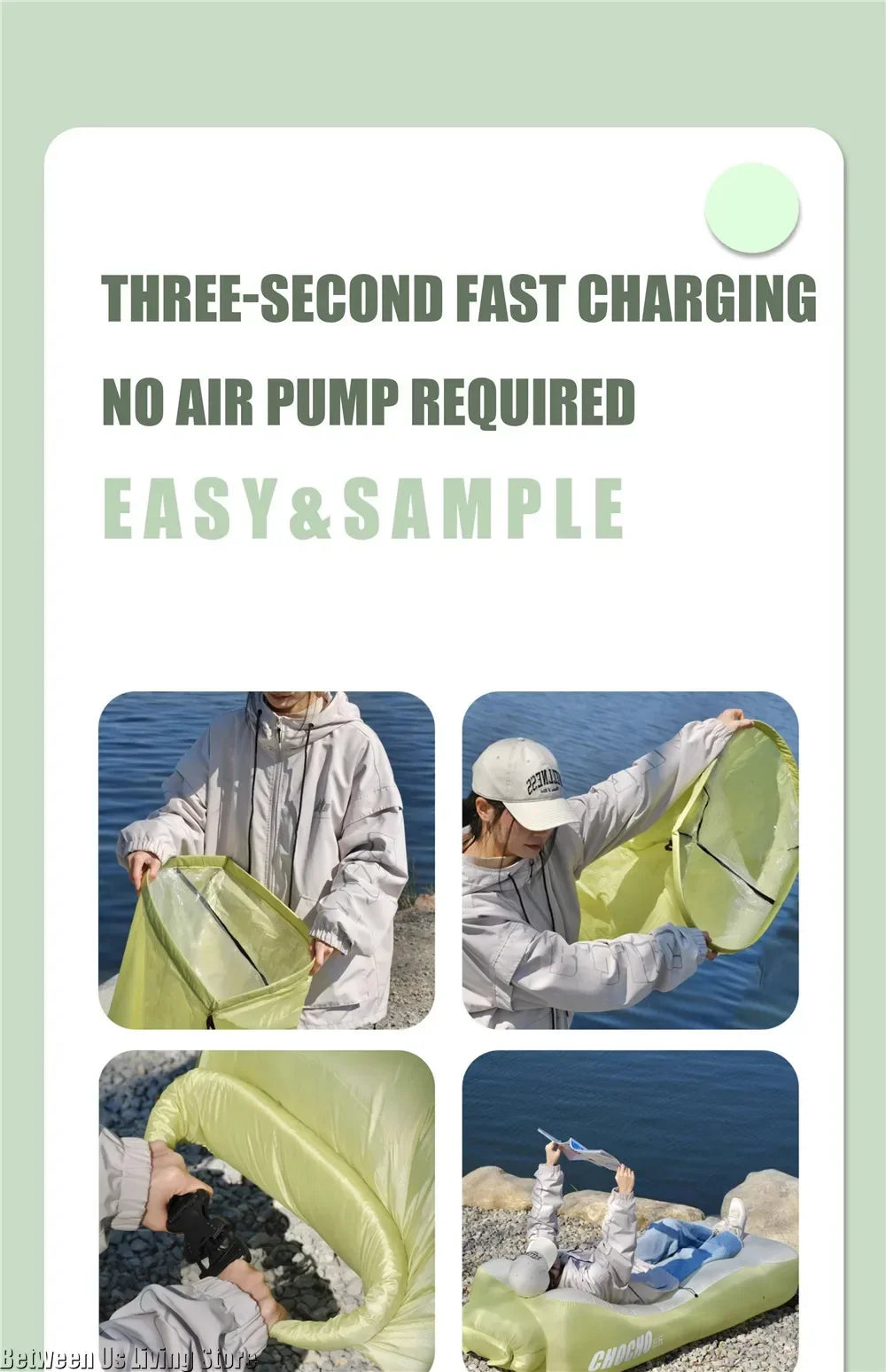 100% Waterproof Amphibious Inflatable Seatings Garden Furniture Lazy Inflatable Bed Convenient Storage Bag Explosion-proof Sofa