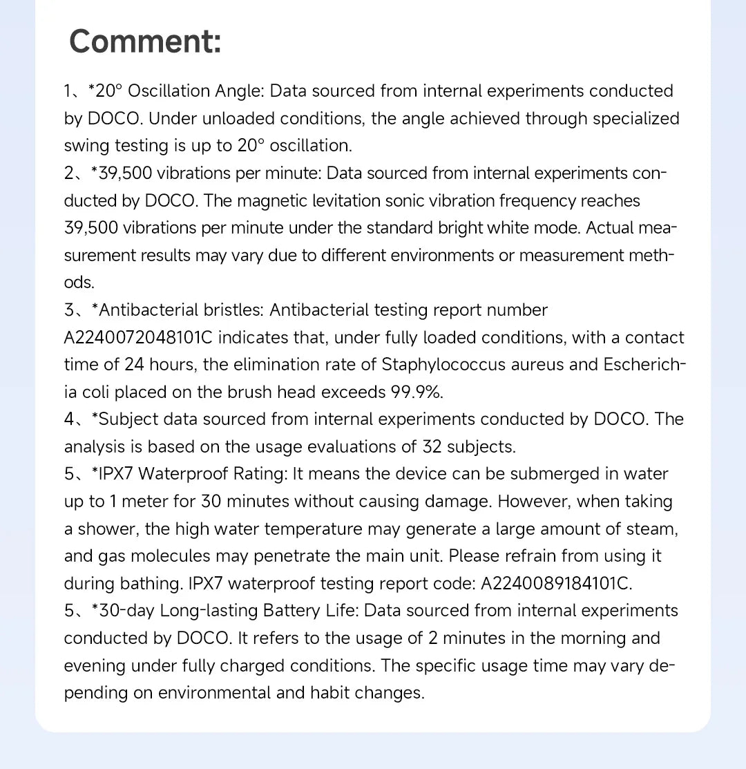 DOCO Sonic Electric Toothbrush 3-gear vibration Mode Smart Whitening Oral Clean Tooth Brush Personal care appliances