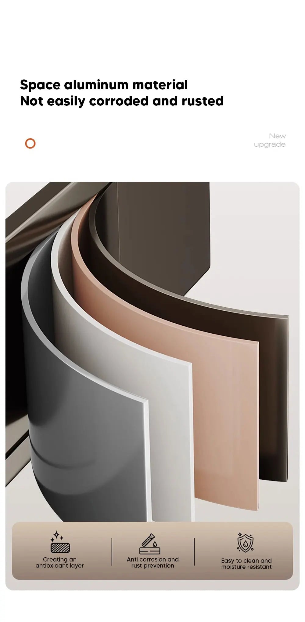 Aluminum Shower Organiser Bathroom Shelf Without Drilling Gray Wall Toilet Storage Shelf Shampoo Holder Bathroom Accessories