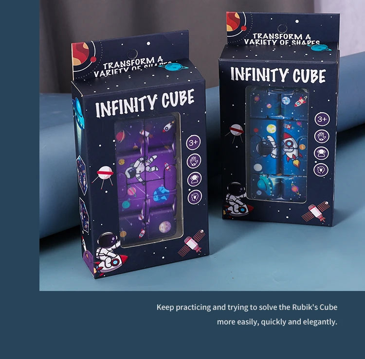 Colorful Infinite Versatile Christmas Fidget Cube Colorful Starry Sky Cube and Fidget Handle Toy Set