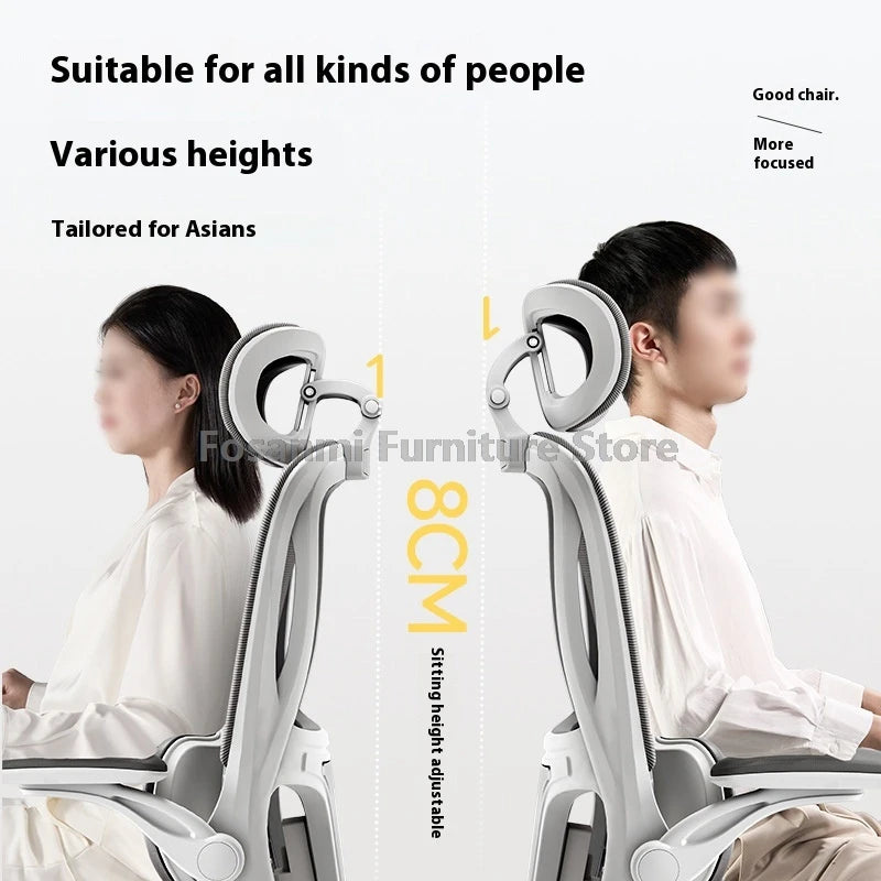 Home Office Adjustable Reclining Ergonomic Chair with Footrest Breathable Mesh Computer Gaming Swivel Chairs with Lumbar Support