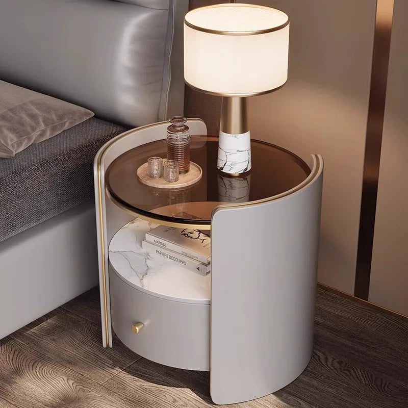 Tall Nordic Nightstands Organizer Design Beige Luxury Modern Bedside Table Space Saving Unique Szafki Nocne Furniture Home
