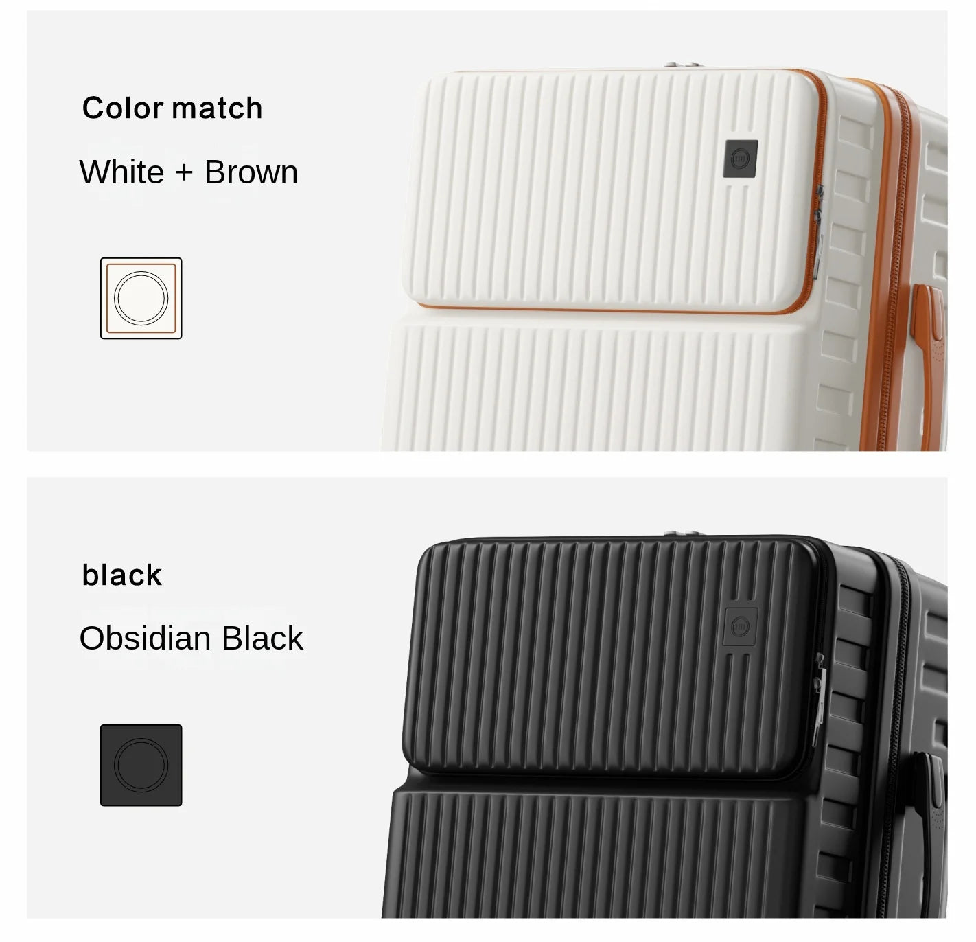 20"24"26 Inch Travel Suitcase Front Opening Luggage Laptop Boarding Case USB Charging Trolley Case with Wheels Carry on Luggage