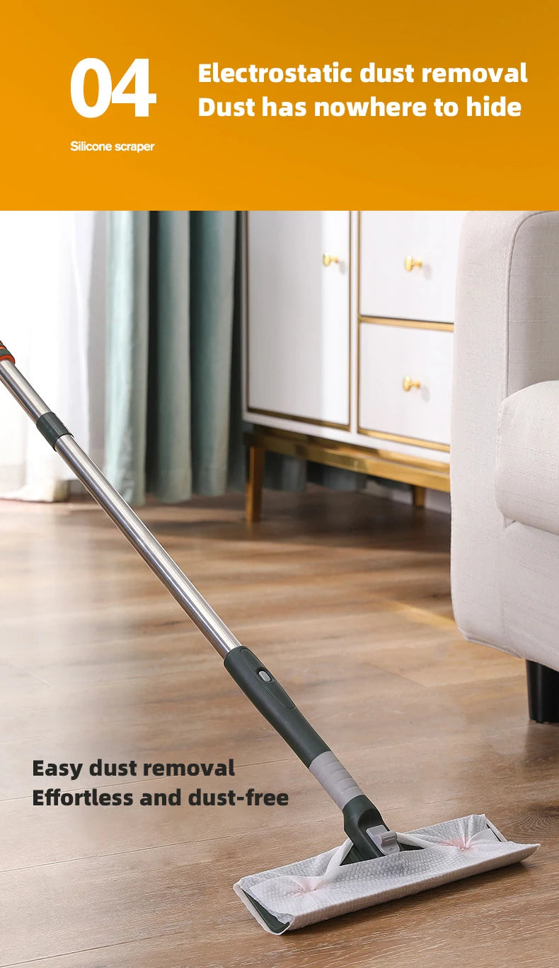 72-226CM Extended Window Cleaning Tool Glass Cleaner Mop with Silicone Scraper Window Cleaning Brush Household Cleaning Tools