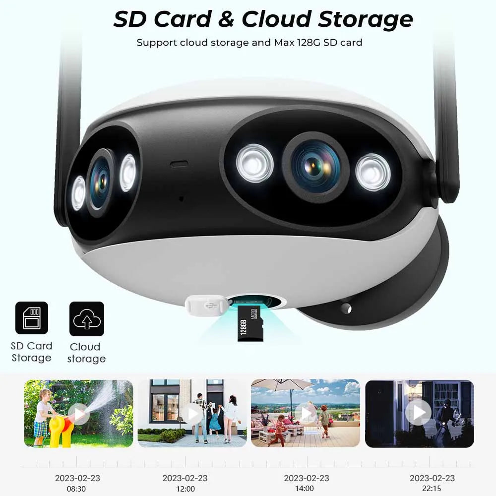 BESDER 8MP Wifi Camera 4K 180 Panoramic Outdoor Camera 2 Way Audio Wireless CCTV IP Camera IR Version Home Surveillance Camera