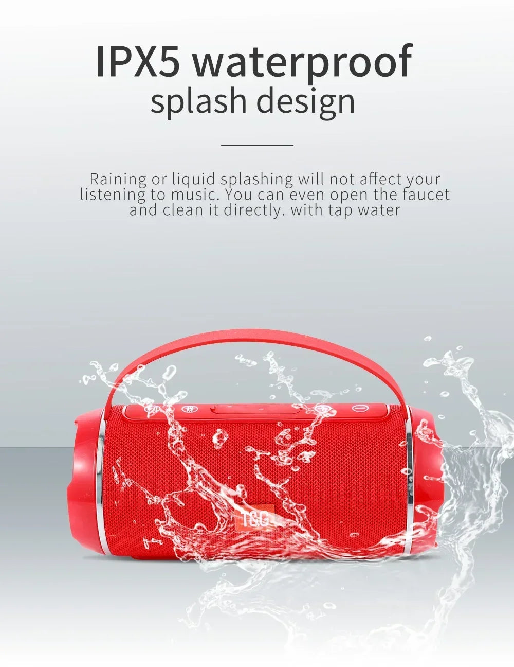 T&G TG116C Bluetooth Speakers Wireless Powerful Portable Speakers Box Outdoor Speaker Subwoofer Music Center Boom Box With Radio