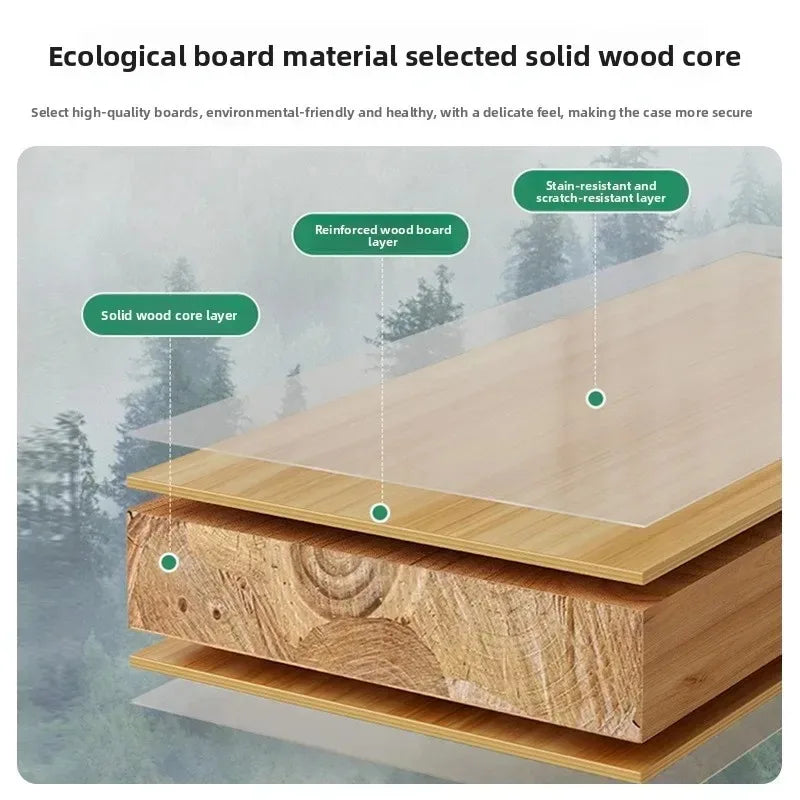 Solid Wood Computer Desk Household Desk Bookshelf Integrated Student Learning Desk Rental House Simple Office Table and Chair