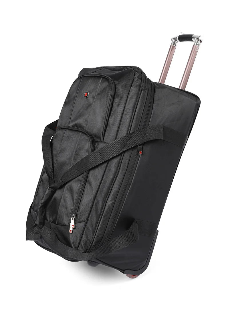 28/32 inch Large Capacity Rolling Luggage Trolley Bags with Wheels Waterproof Oxford Duffel Bag Wheeled Bag Travel Suitcase