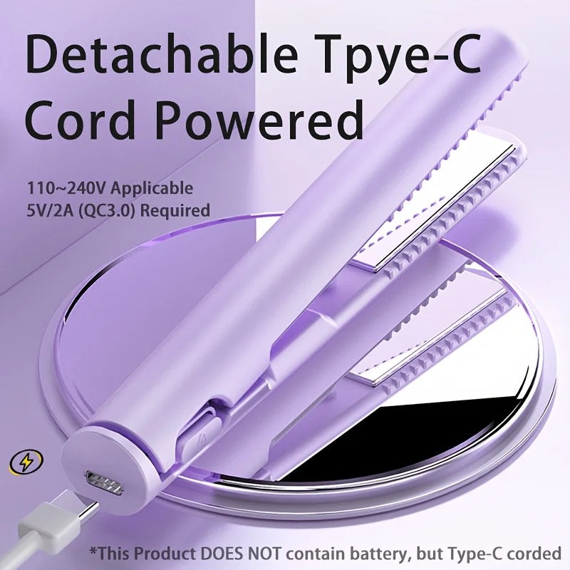 Portable Mini Hair Straightener Lightweight 180 Degrees Celsius Constant Temperature Control, Suitable for Bangs and Short Hair