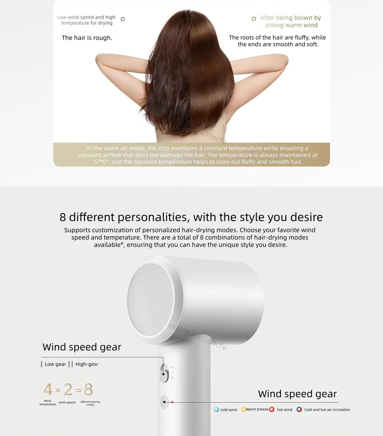 XIAOMI MIJIA H501 SE High Speed Hair Dryer 62m/s Wind Speed Negative Ion Hair Care 110,000 Rpm Professional Dry 220V CN Version