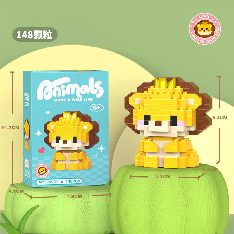 Animals Bricks Construction Set Micro Building Blocks Children Toy Adult Particle Building Block Mini Toys Decoration Home Gifts