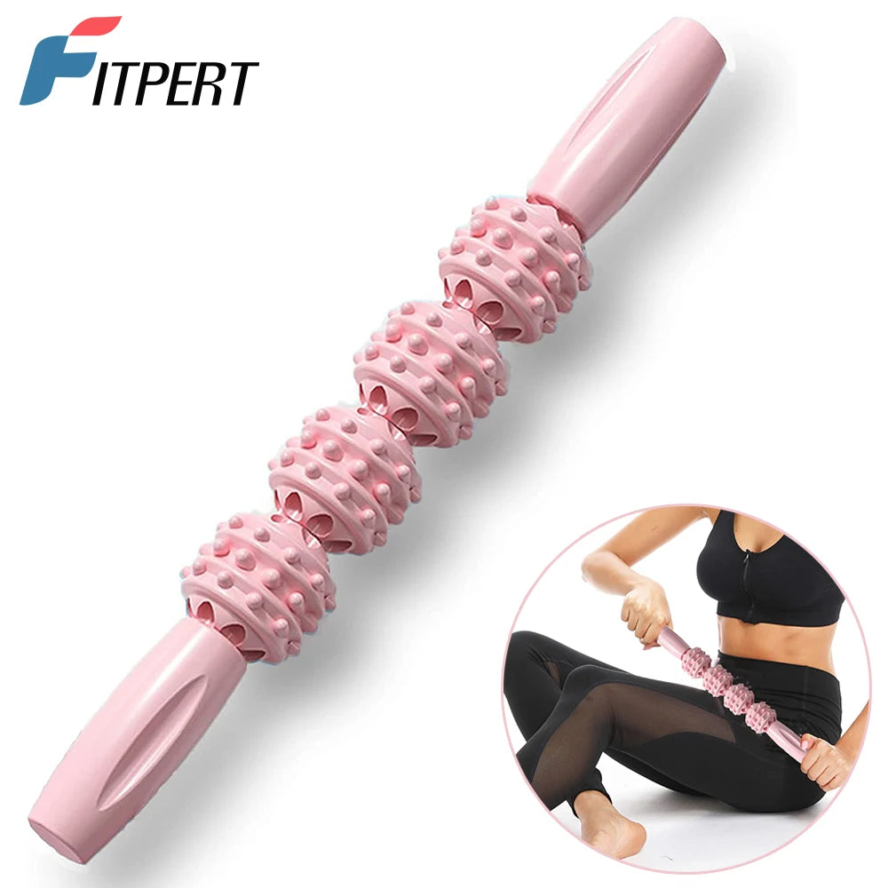 Leg Massage Apparatus, Massage Bar Muscle Relax Point Press Massager, Massage Ball Roller Pressure Point Massage 4 Ball Edition