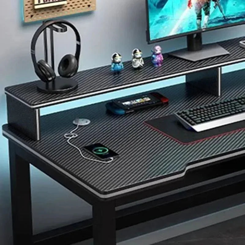 Shelf Living Room Office Desk Storage Standing Floor Metal Arbenic Computer Desks European Black Mesa De Escritorio Furniture