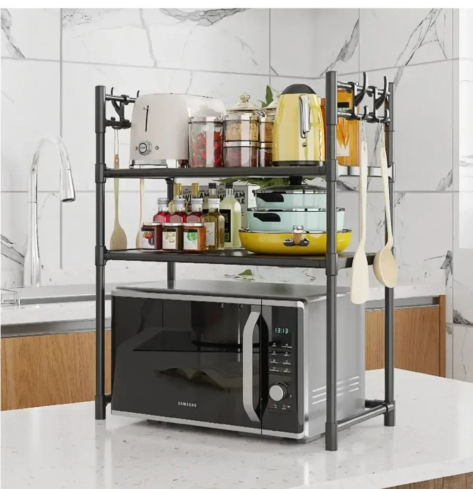 Multi Layer Kitchen Storage Rack Microwave Oven Rack Simple Vertical Storage Rack Kitchen Accessories Countertop Seasoning Rack