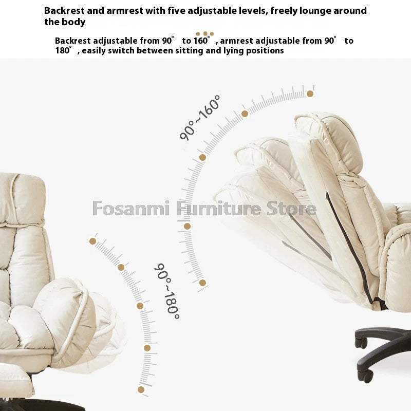 High-Back Gaming Recliner Chair Home Office Comfort Soft Desk Chair Ergonomic Wide Seat Computer Chairs with Adjustable Armrests