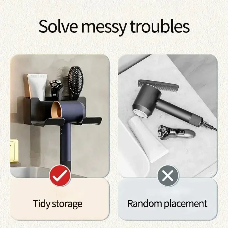 Hair Dryer Holder Wall Dryer Cradle Straightener Stand Hairdryer Organizer Box Toilet Blower Holder Shelf Bathroom Accessories