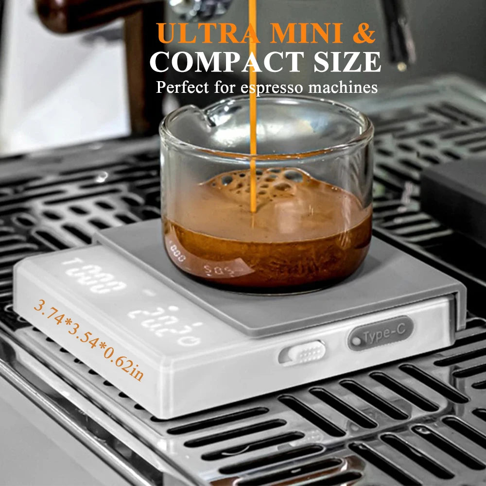 Digital Coffee Scale mini Usb digital Rechargeable coffee scal Espresso Scales kitchen High-Precision weight electronic scale