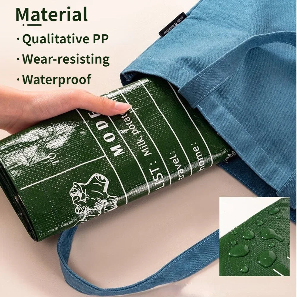 Large-capacity Waterproof Supermarket Grocery Shopping One-shoulder Portable PP Woven Shopping Bag for Retail Store,boutique