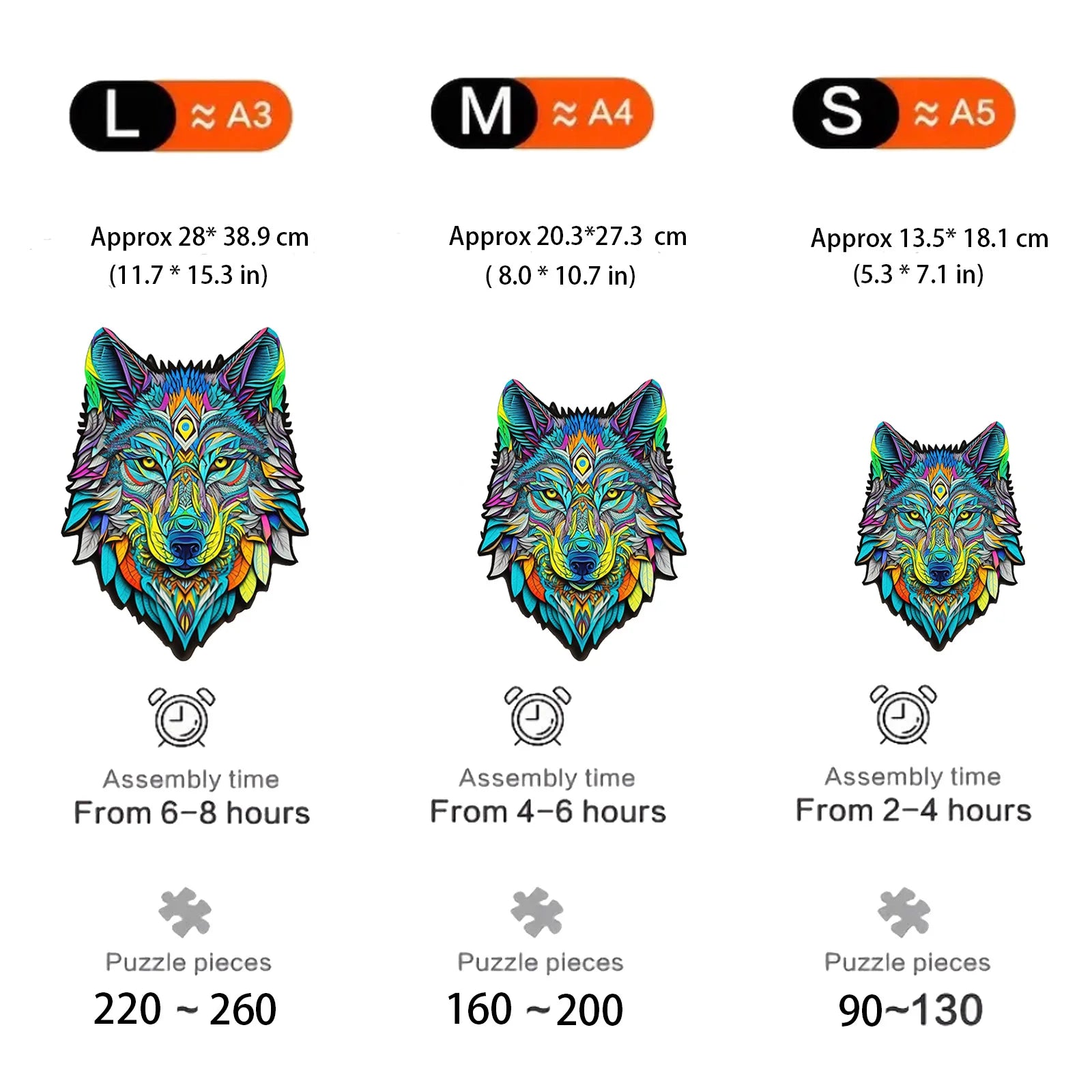 Wolf Pattern Wooden Puzzle, Irregular Animal Shapes, Educational Toys, Best Holiday Birthday Gift