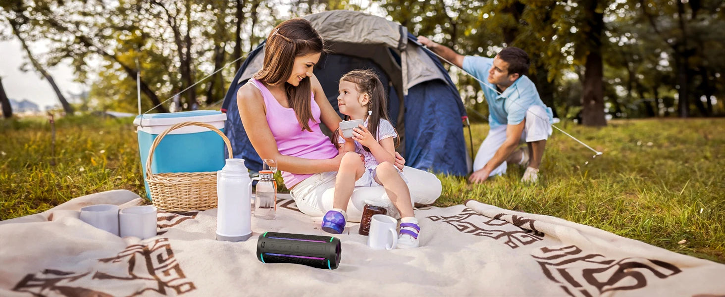 Ortizan X30 Portable Bluetooth Speaker Bluetooth 5.3 Wireless Speaker with 40W HD Loud Stereo Sound and RGB Colorful Lights AUX