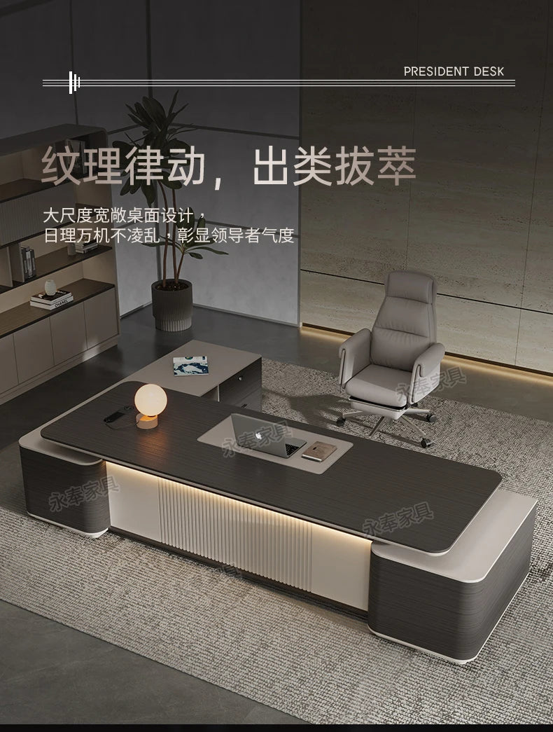 Organizer Luxury L Shape Computer gamer table cabinets executive Work office desk Multifunctional cable box Work Desk Table home