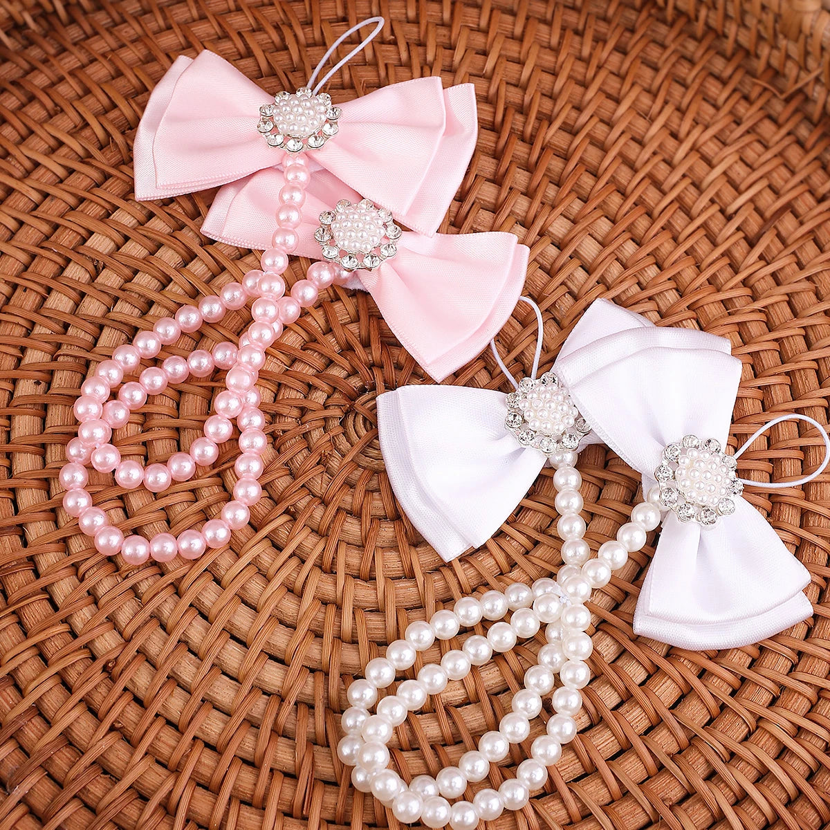 Ylsteed Newborn Girl Butterfly Knot Pearl Barefoot Sandals Infant Photography Accessories Baby Girl's Photography Props Shoes