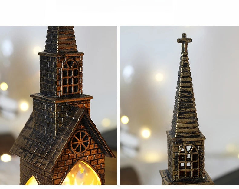 2025 Christmas LED Night Light Lantern Lamp Table Ornament Santa Claus Snowman Vintage Light Table for Home Xmas Navidad Gifts