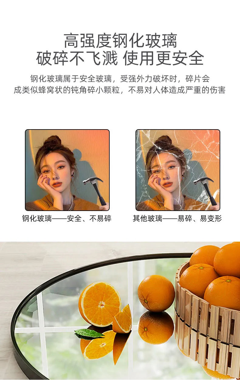 Vintage Style Solid Wood Tempered Mirror Full Length Floor Mirror for Home Living Room Bedroom Women's Dressing