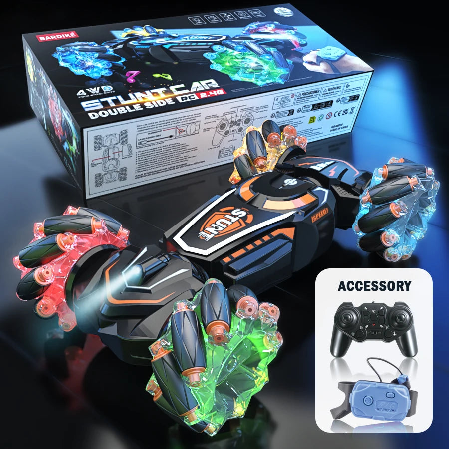 4WD RC stunt car rotation drift 2.4G wireless remote control car children's and boys sound and light toy car