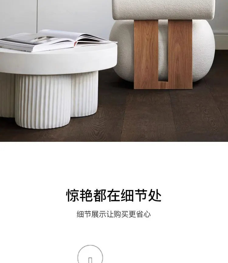 Homestaybalcony Lamb Velvet Single Sofa in The Ancient Style Leisure Back Sofa Chairs Cream Style Solid Wood Sofa Chair