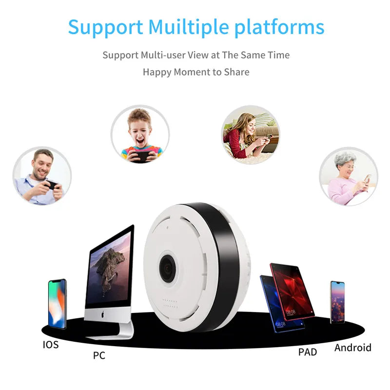 360 Panoramic WIFI Camera V380 Pro Two Ways AUDIO Smart Home Security Protection MINI Surveillance Wireless Camera 5MP