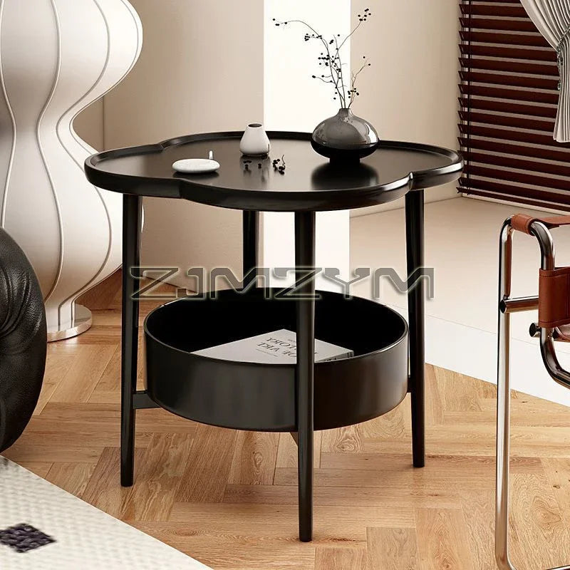 Bedside Table Cream Style Table Four Leaf Modern Minimalist Bedroom Sofa Side Cabinet Storage Table Small Coffee Table