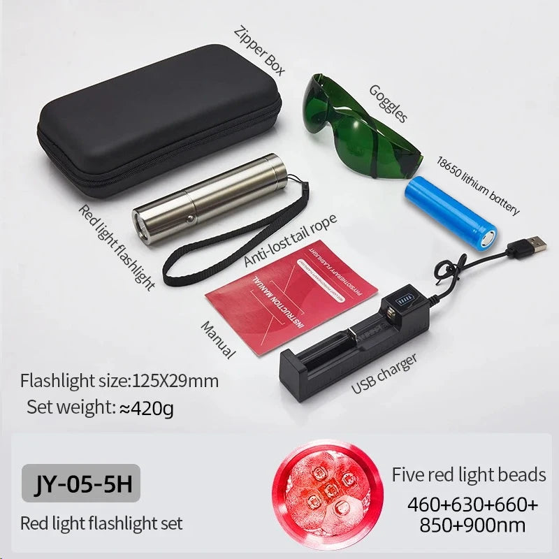 Red Light Therapy Device Cold Laser Physical Treatment 5 Wavelengths Near Infrared 940nm Light Therapy Skin Health Body Pain