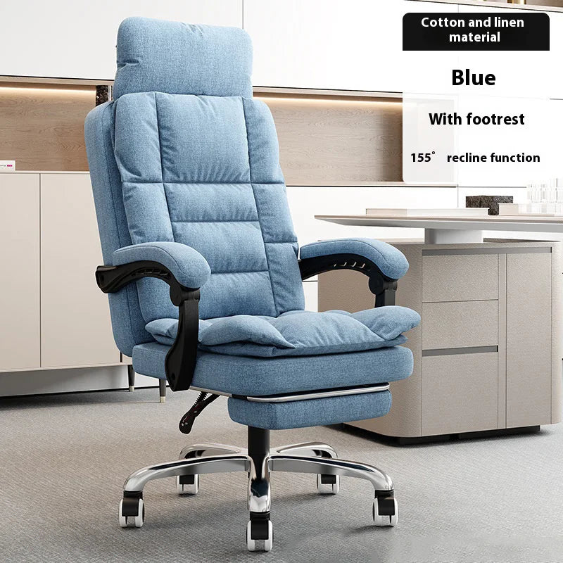 Comfy Fabric Gamer Computer Chair with Removable Soft Cushion Ergonomic Reclining Gaming Chair Adjustable Office Home Desk Chair