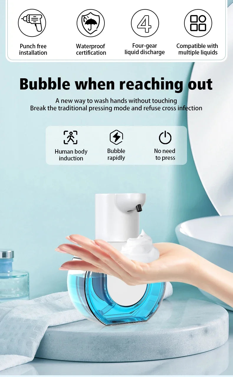 Smart Foam Soap Dispenser USB Charging Touchless Hand Washer Automatic Induction Sensor 8000mAh Foam Hand Washer For Home