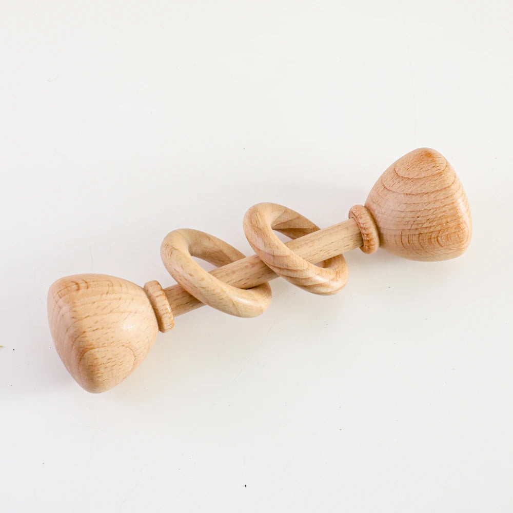 Newborn Bath Set Baby Drool Towel,Socks,Rattle,Brush,Mileage Card Gifts Box Photography Props Accessories Wooden Children's Gift