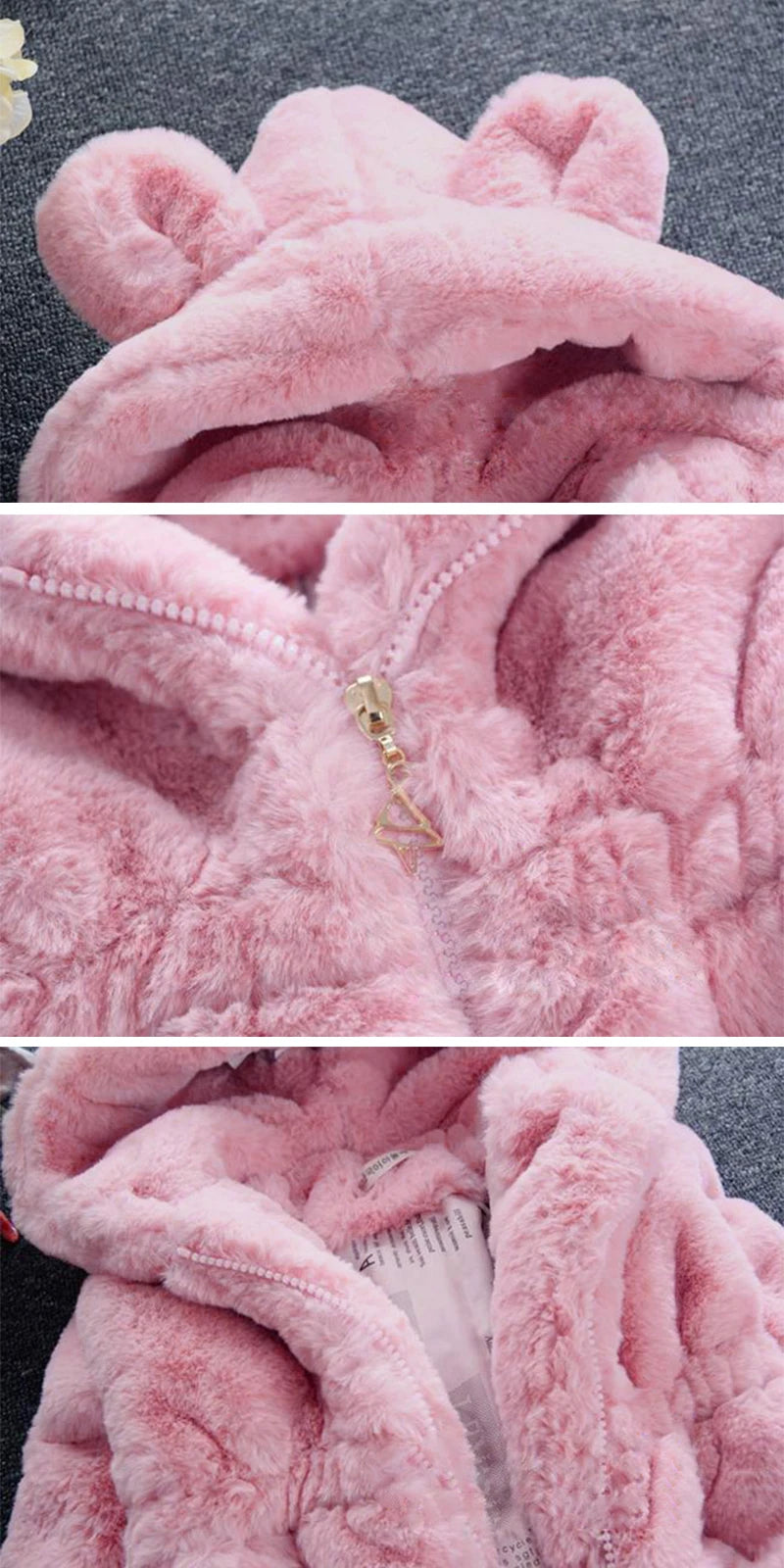 Winter Baby Kids Jacket For Girls Coats Faux Fur Thick Warm Snowsuit Hooded Parka Toddler Children Outerwear Clothing