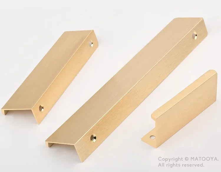 Hidden Furniture Handles Matte Black Gold Silver Kitchen Cabinet Pull Wardrobe Pull Not punched Handles for Cabinets and Drawers