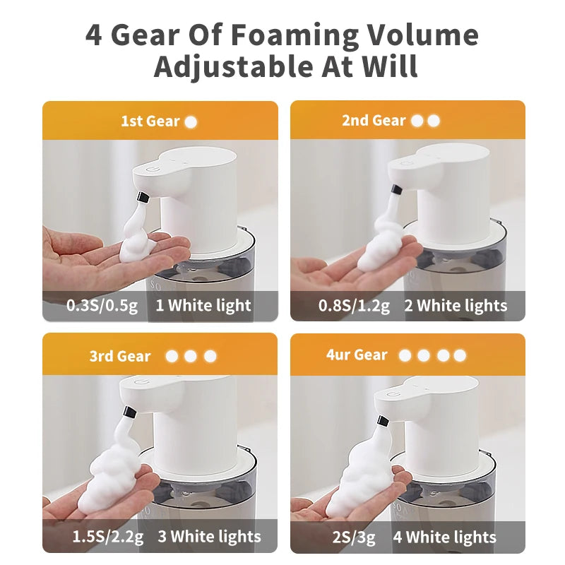 New Wall Mounted Automatic Soap Dispenser Foam Smart Hand Washing Machine 400ml Liquid Rechargeable Bathroom Induction Sensor