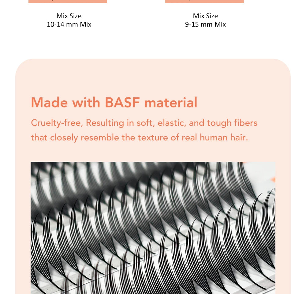 DIYDAY Comic Spire Eyelash Extension Premade Manga False Eyelashes Super Soft Light Feather-Feeling Anime Lashes for Makeup Tool