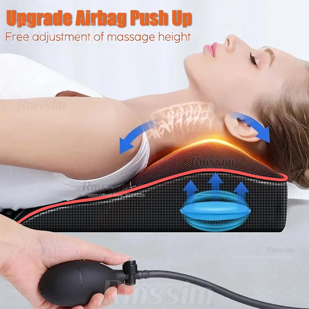 New Electric Massage Neck Pillow Shiatsu Head Cervical Ttraction Body Back Waist Massager Car with Heating Vibrating Massage