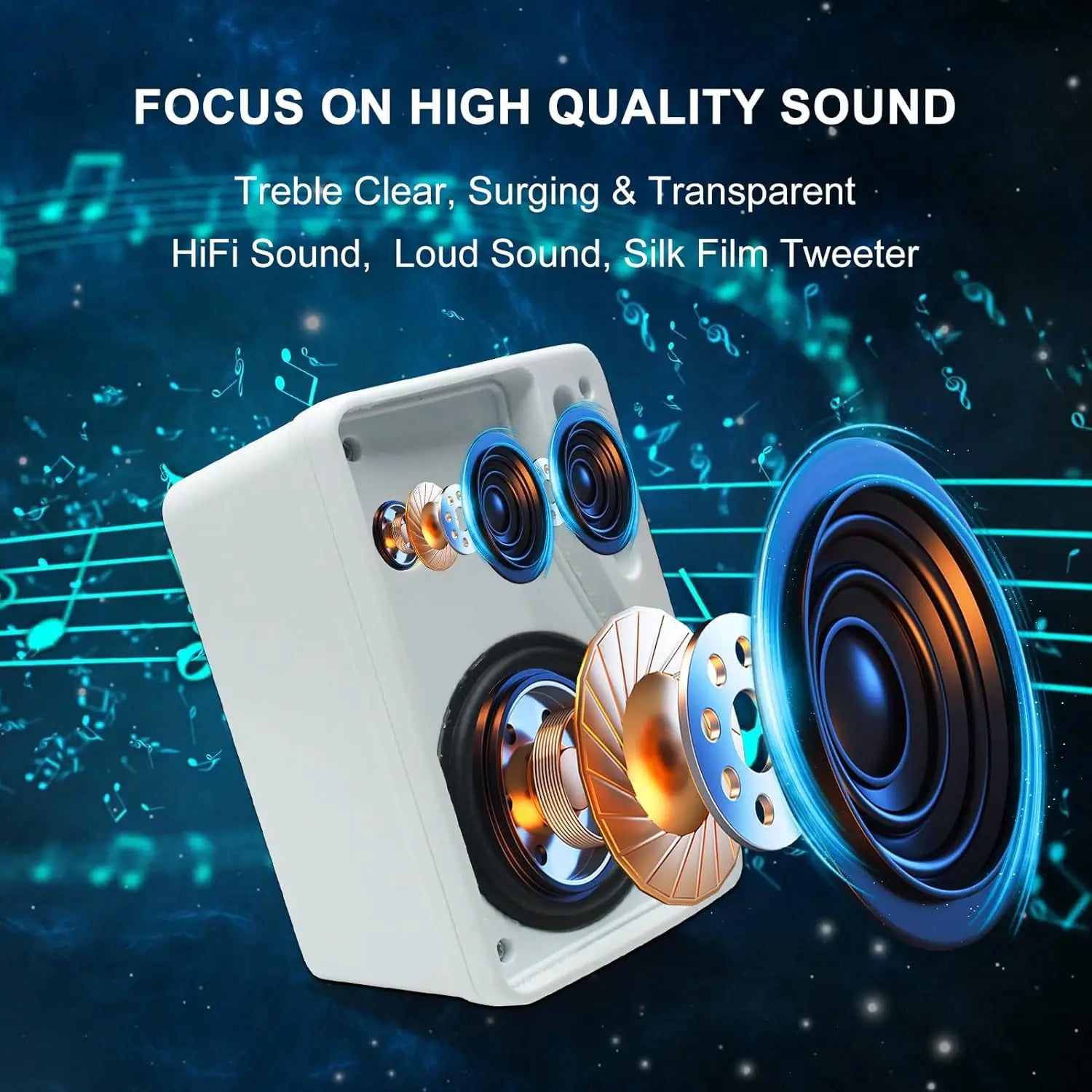 Herdio 3.5‘’ 2PCS Passive Outdoor Speakers Wired Waterproof 200W 3 Way Premium Mountable Wall Mount Speakers With Superior Sound