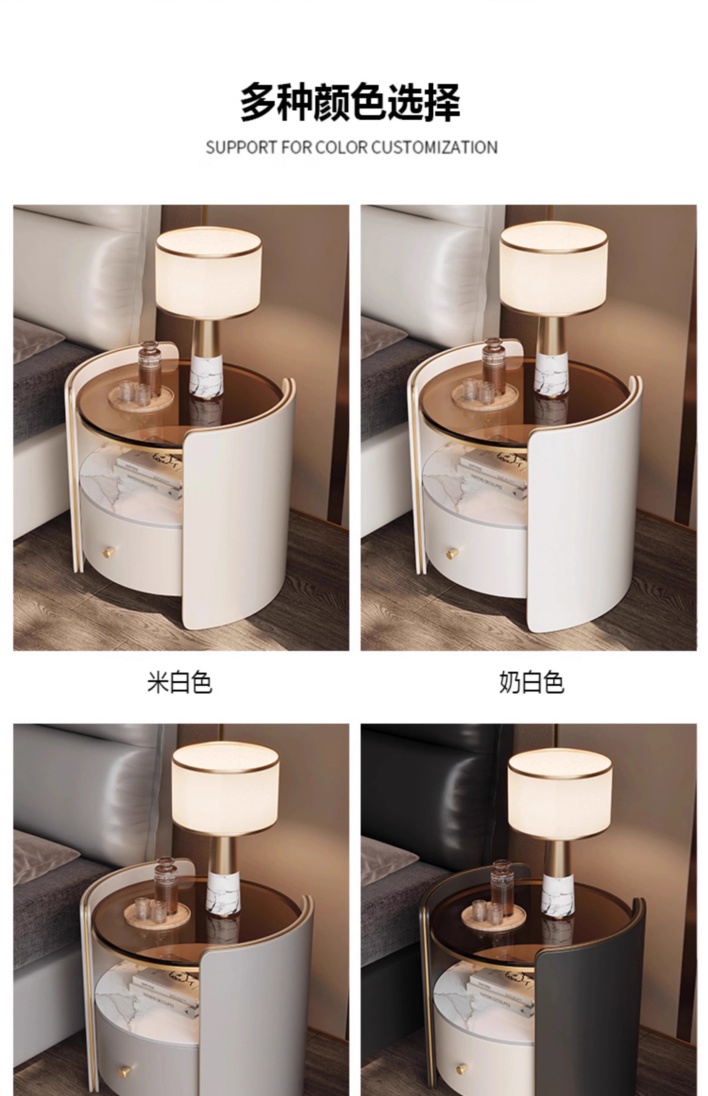 Tall Nordic Nightstands Organizer Design Beige Luxury Modern Bedside Table Space Saving Unique Szafki Nocne Furniture Home