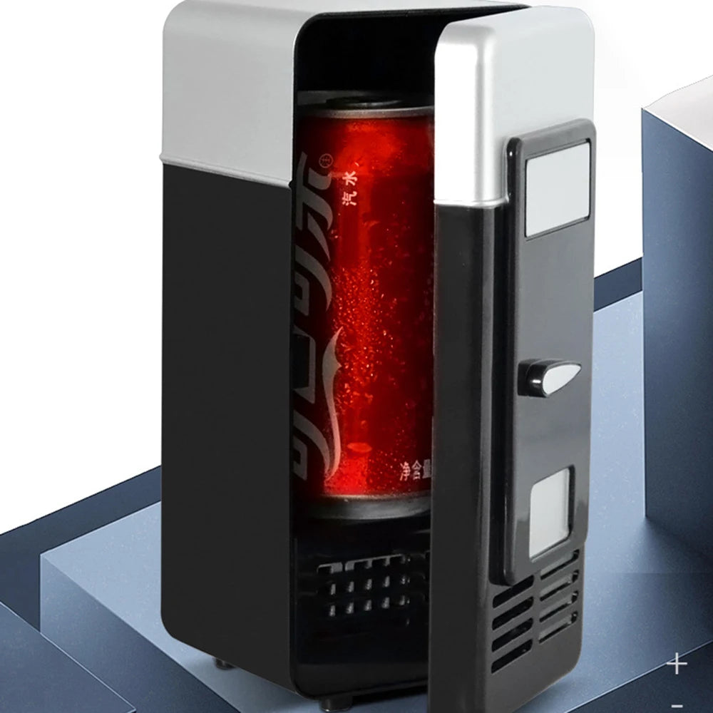 USB Refrigerator Fridge Portable Cooler Mini Beverage Drink Cans Cooler / Warmer for Car Laptop PC Computer Black Red Color 2025