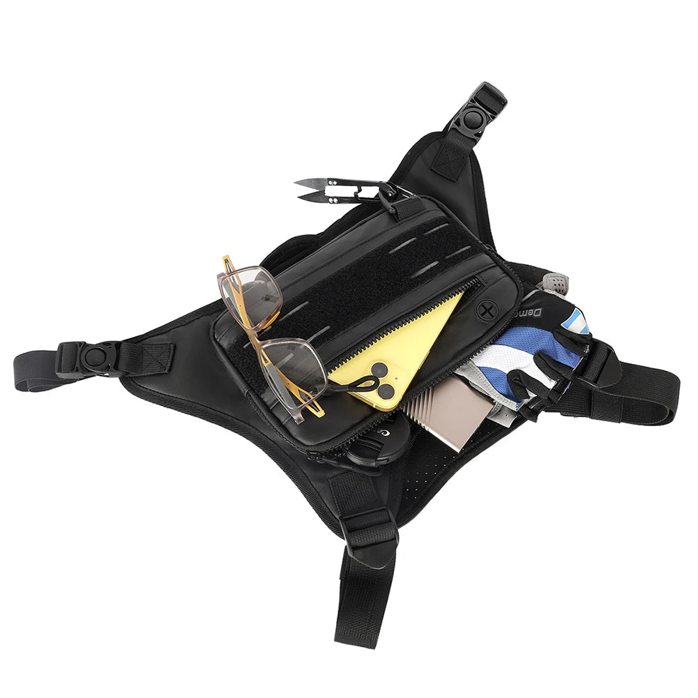 Sports Chest Bag Lightweight Front Chest Pack Running Vest Bag With Pocket Phone Holder Large Capacity Waterproof Tactical Vest