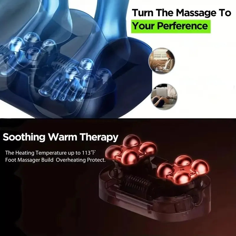 Eletric Heating Calf Massager Shiatsu Kneading Roller Leg Muscle Massage Hot Compresstion Relax Foot Muscle Blood Circulation